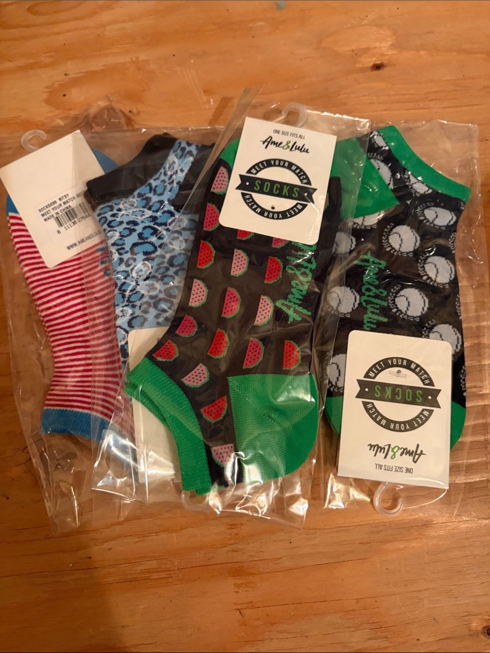 Ame & Lulu Women's Assorted Pattern Low-Cut Socks - Pink, Blue, Green